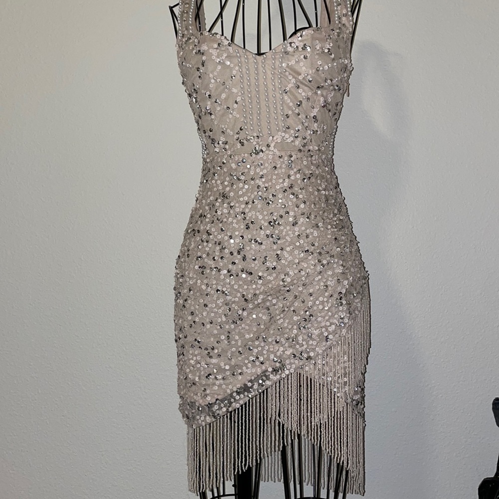 Pretty Little Thing Nude Embellished Dress ✨